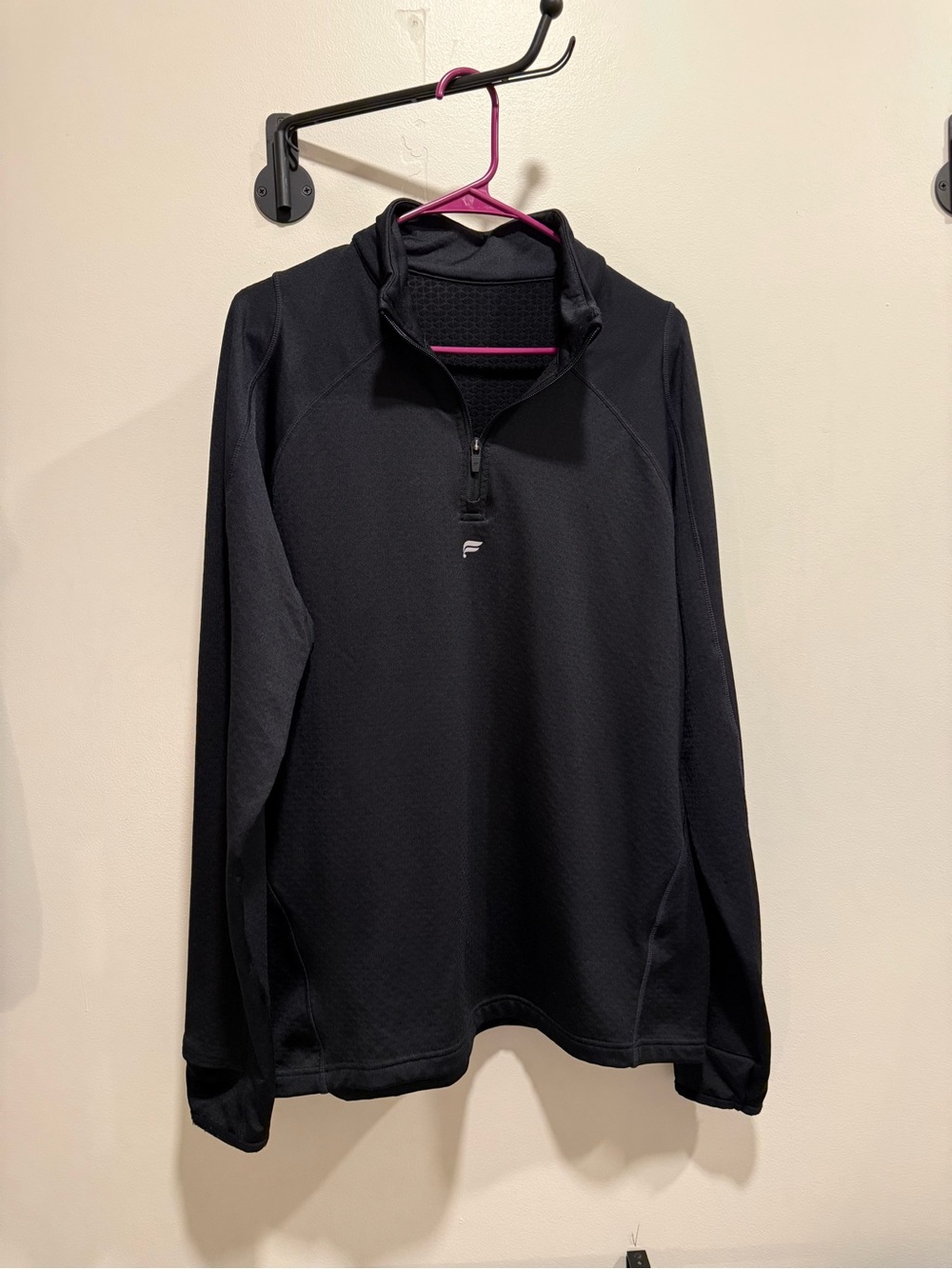 Fabletics Men's Black Quarter-Zip Performance Jacket Large
